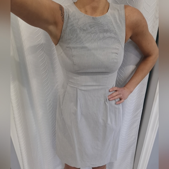 RW&Co XXS Grey&White Business Dress WITH POCKETS - Picture 2 of 9